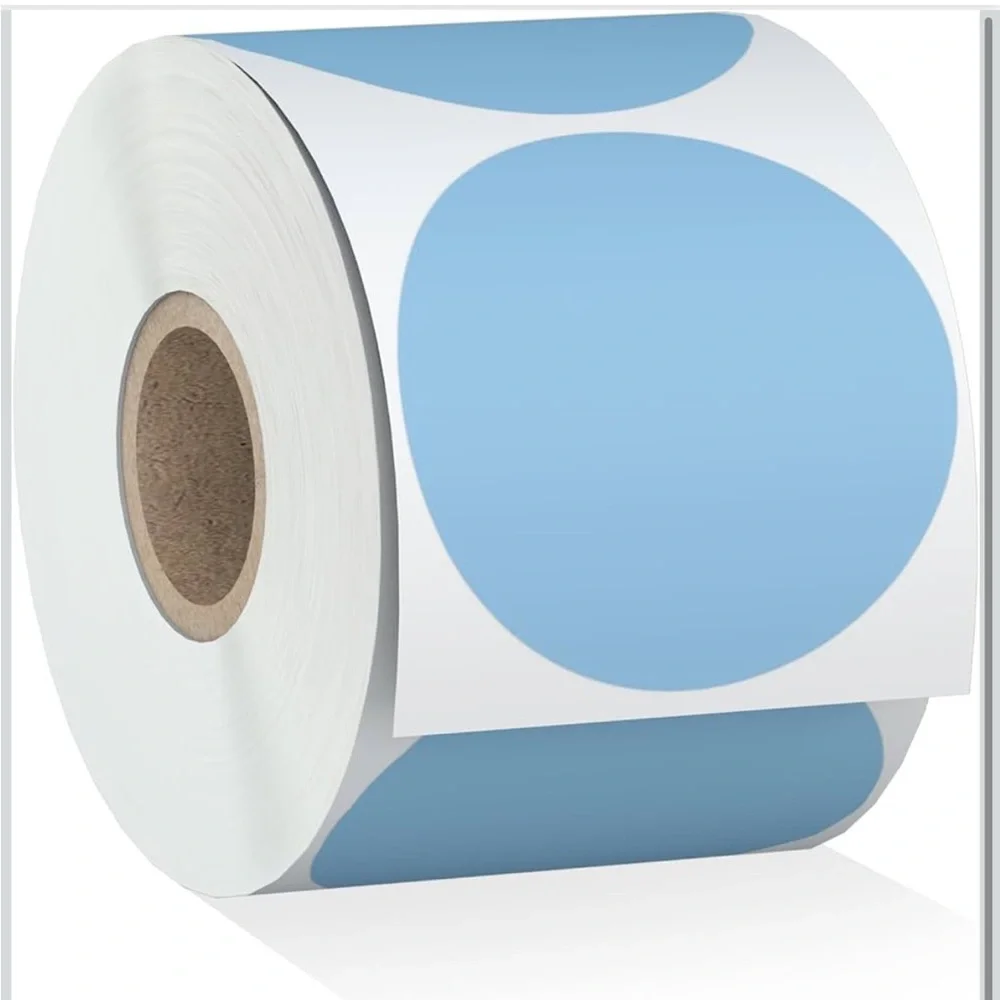 100 Custom 2” Closet QR Code Circle Stickers Roll (Choose 1 from 6 colors)